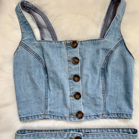 đź–¤JEAN SKIRT AND TOP SET - Picture 4 of 5